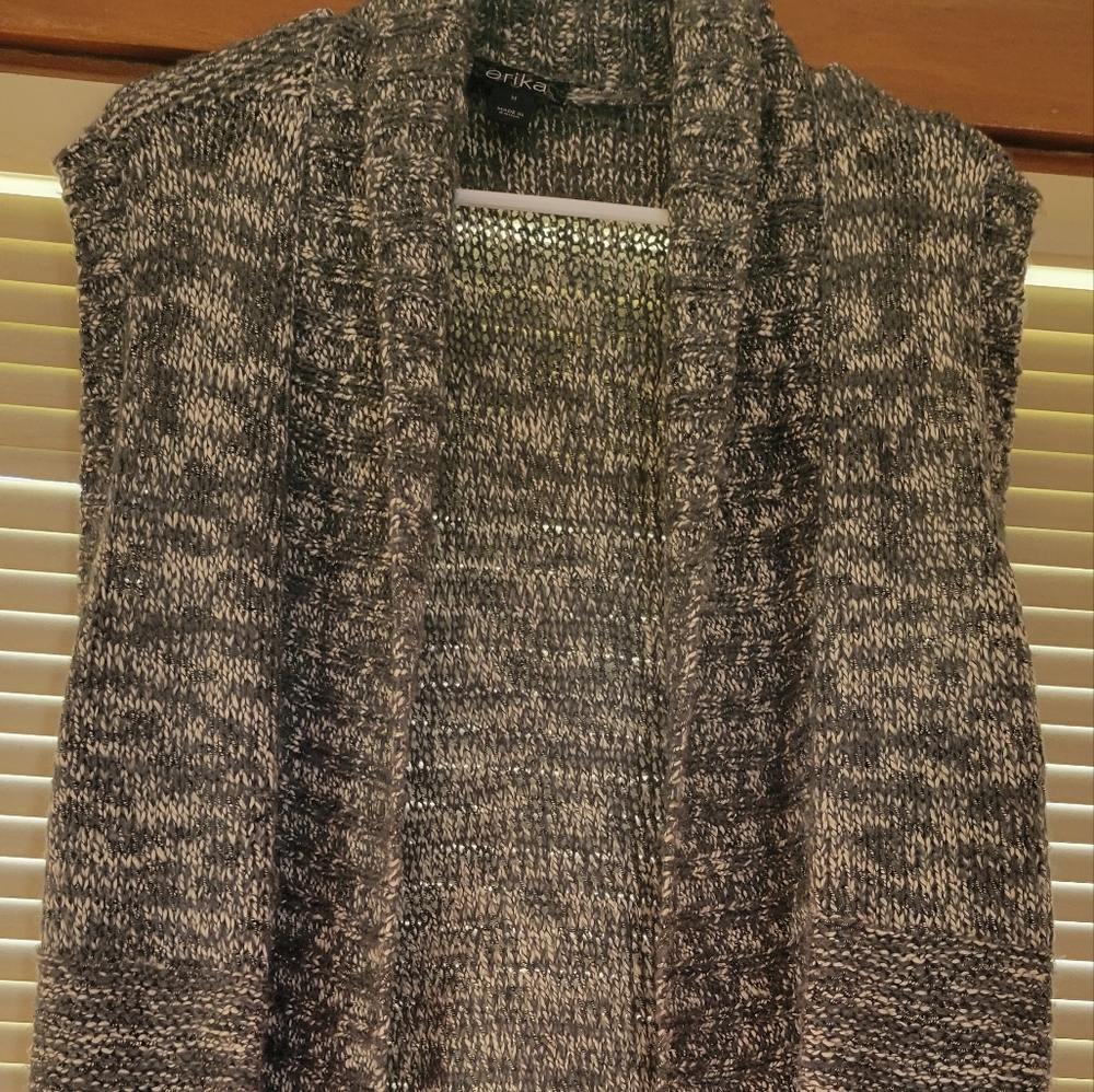 Sweater vest, size M, Grey and white, brand Erika